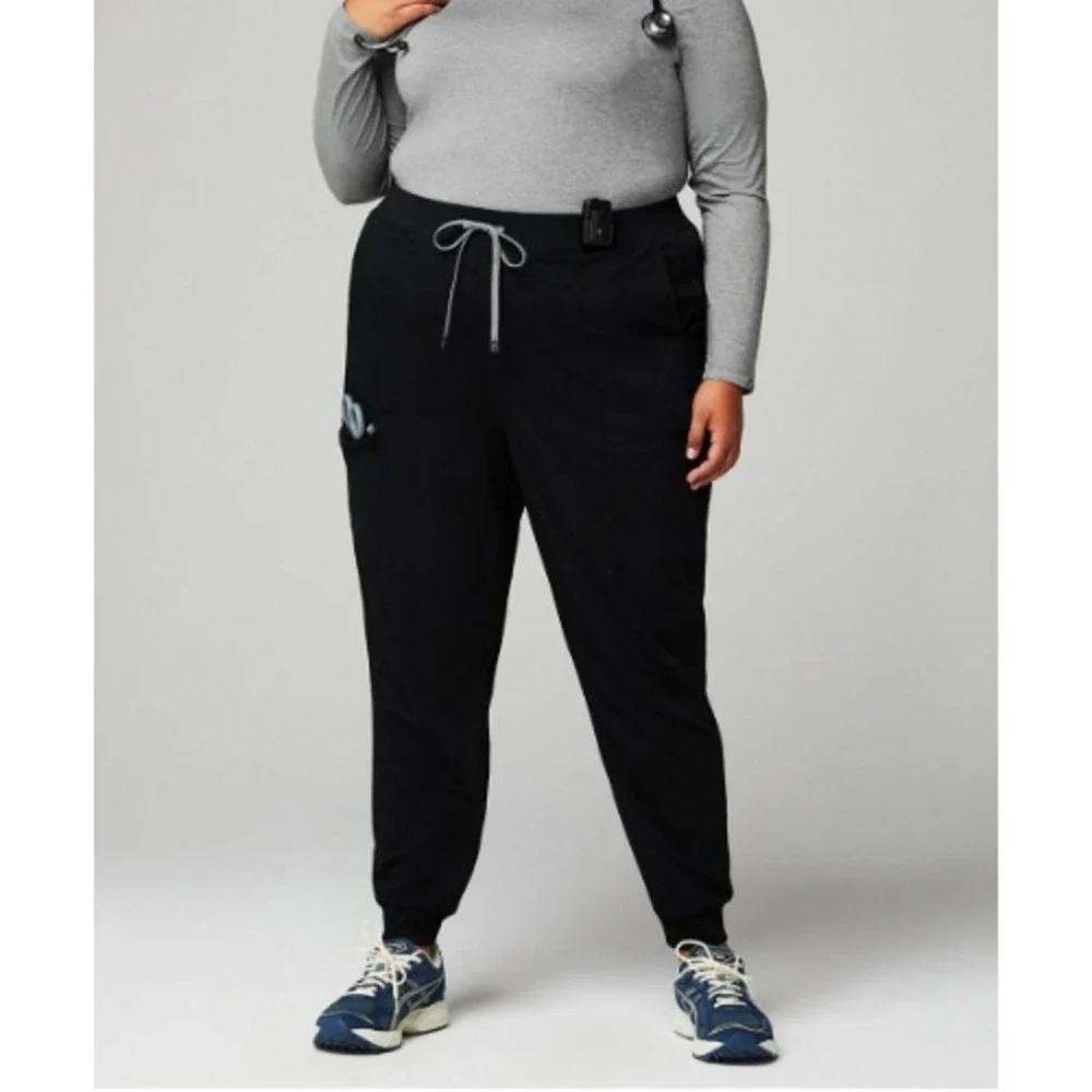 Fabletics High Rise On Call Scrub Jogger Womens XXL 1X Black Medical Healthcare